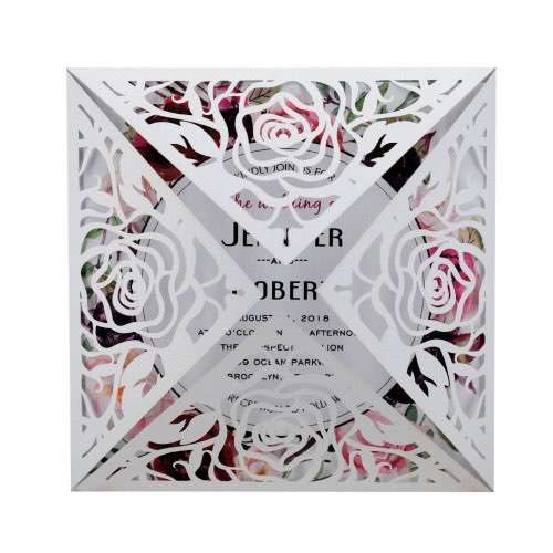 Valentine's Day Greeting Card Rose Card Laser Cut Invitation Wedding Invitation Personalized Custom